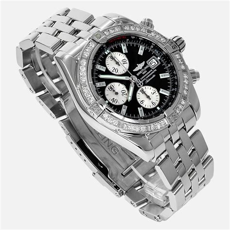 breitling chronomat evolution a13356 diamond|breitling a13356 diamond bezel.